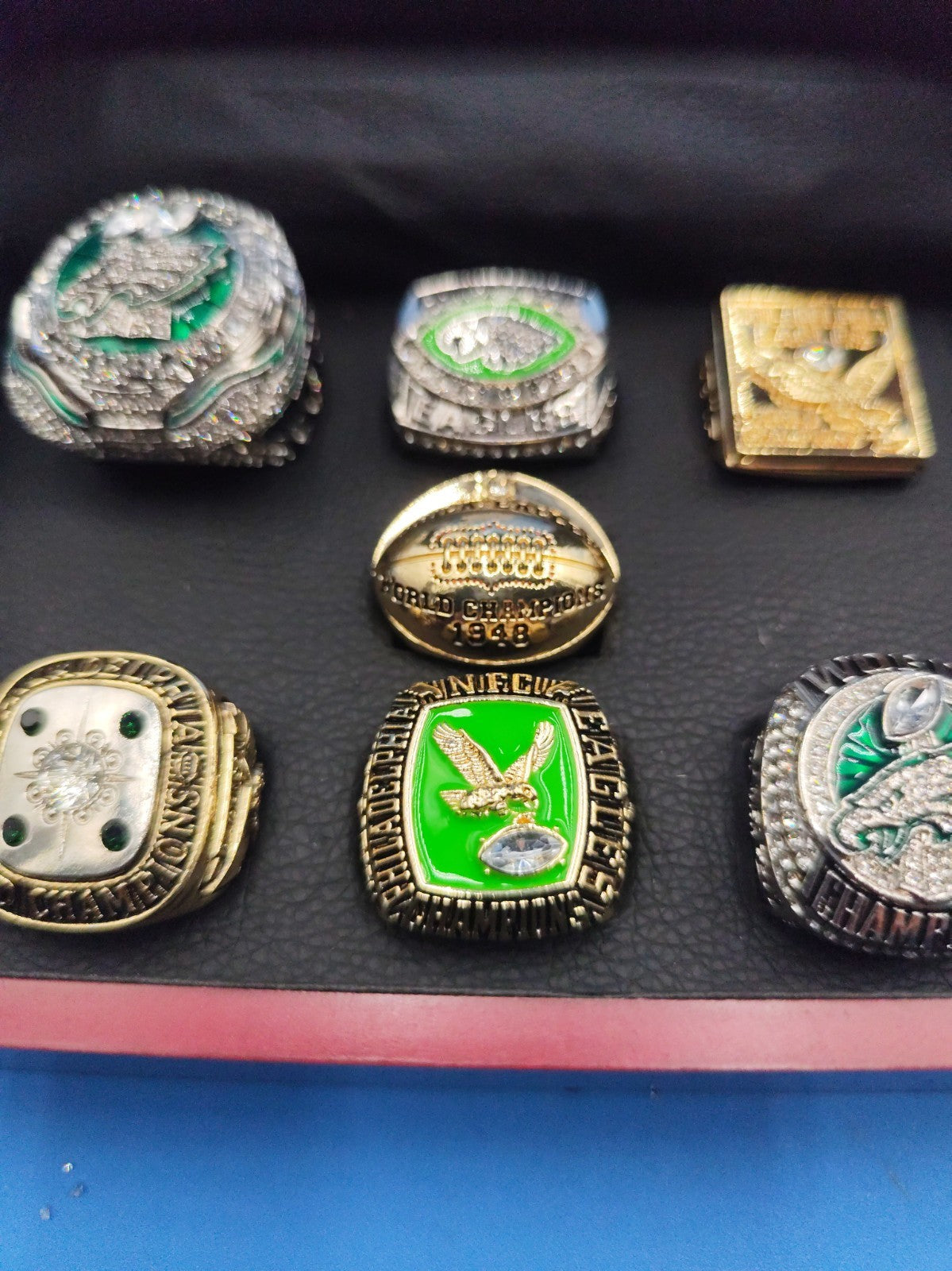 set of Philadelphia Eagles football championship rings Set 7