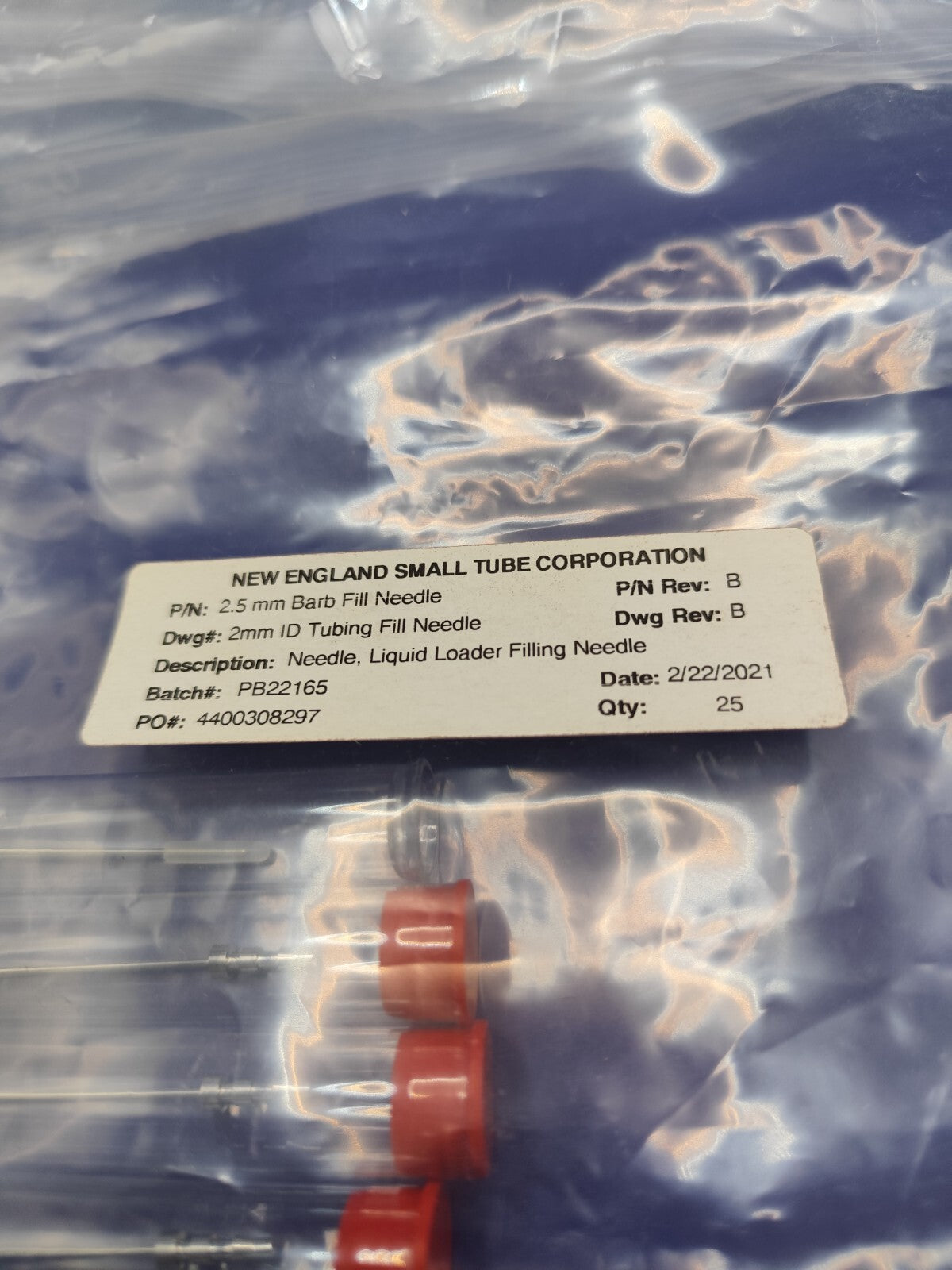 Fill Needle by New England Small Tube Corp 1mm 1.5mm 2.5mm