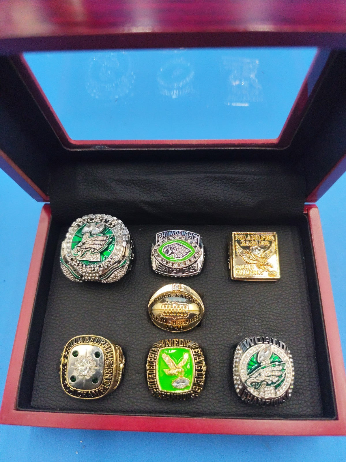 set of Philadelphia Eagles football championship rings Set 7