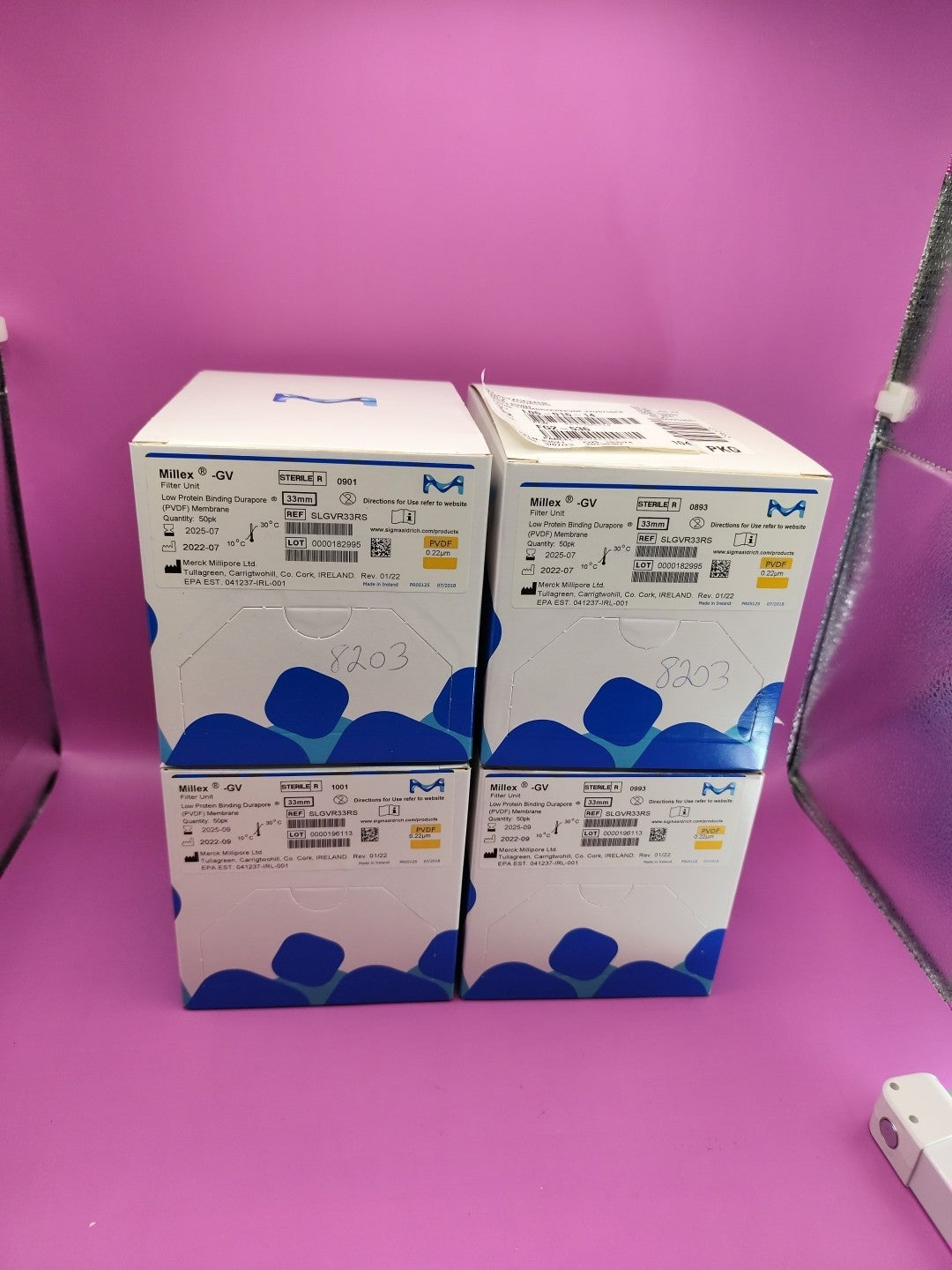Millex GV Filter Unit 33mm 0.22 PVDF New Box Of 50