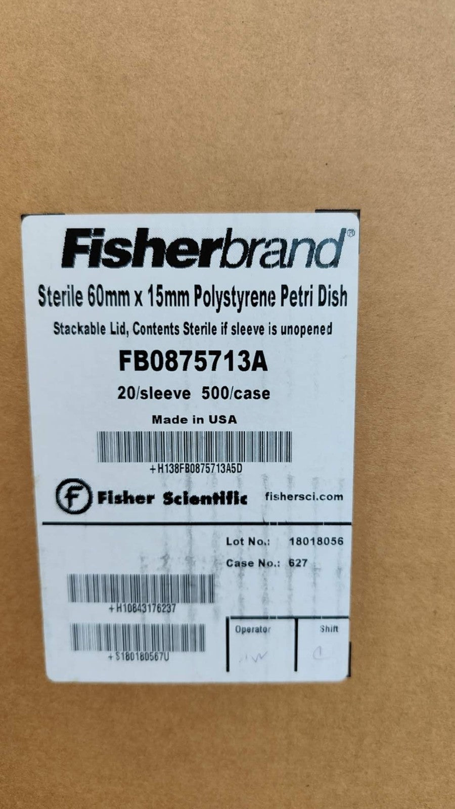 fb0875713a petri dish Fisher Sterile  Cs 500