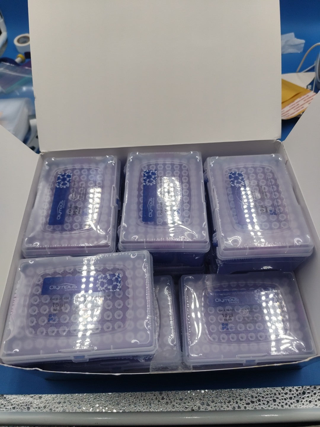 26-401 Olympus Plastics 10µl Reach Barrier Pipette Tips 9 Racks Universal Fit
