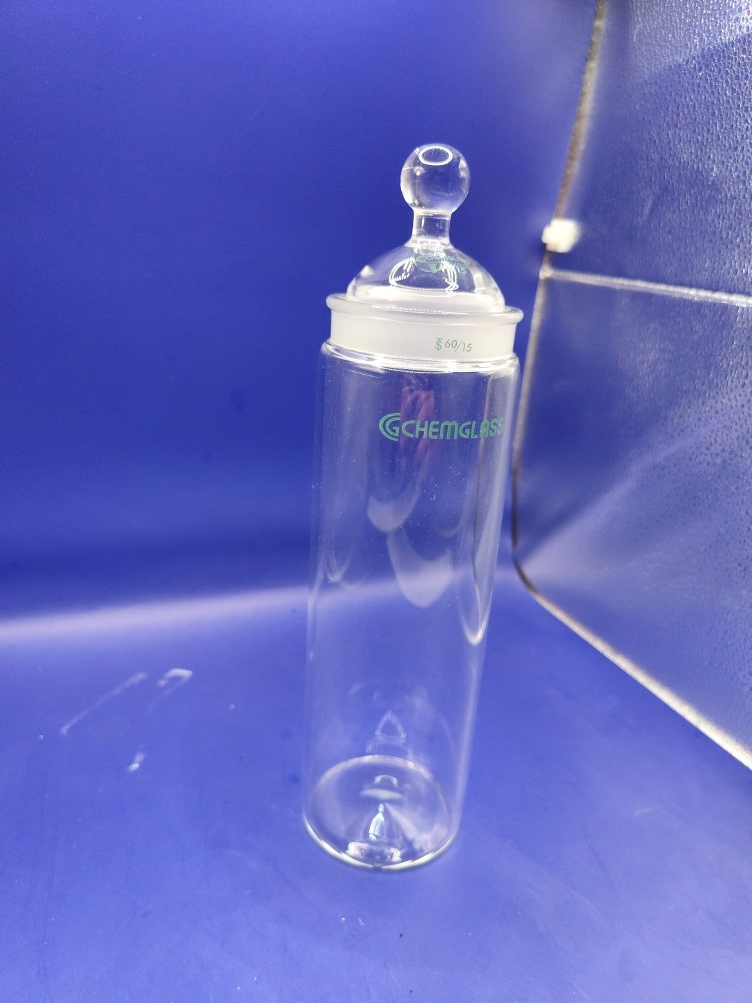 Chemglass 60/15 Glass TLC Developing Cylindrial Chamber Container With Lid