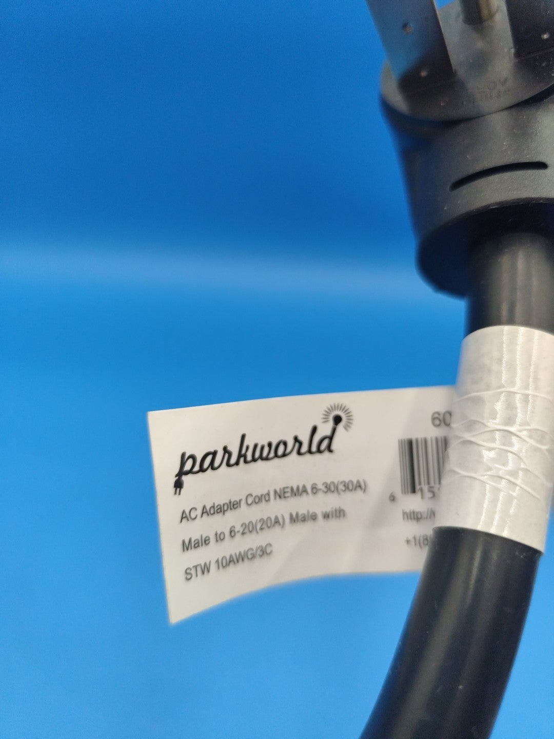 Parkworld AC adapter cord male to 6-20(20A) male with STW 10AWG/3C 60455