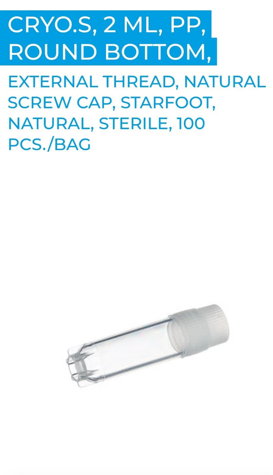 CRYO.S, 2 ML PP ROUND BOTTOM Greiner 126261 SCREW CAP STARFOOT Case Of 500