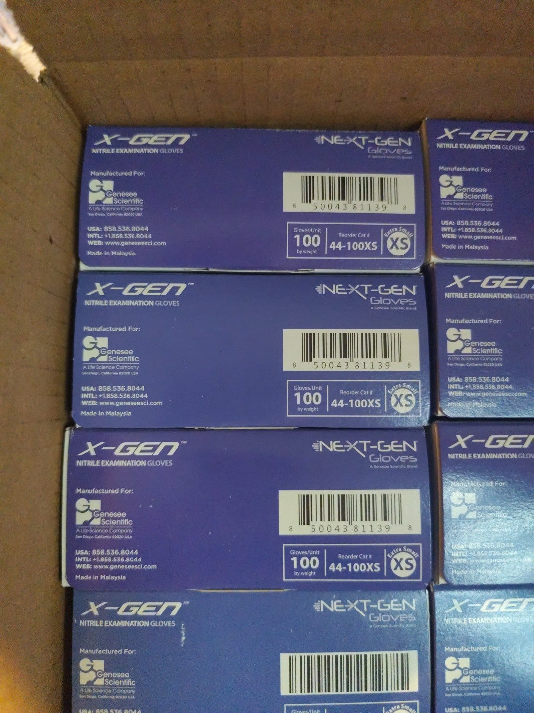 X-Gen XS gloves 44-100XS Case Of 17 Boxes 1700 Gloves