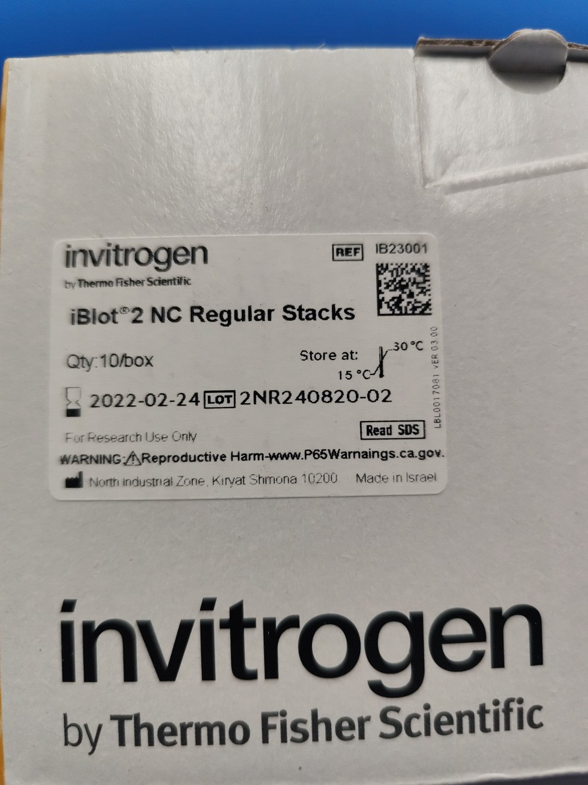 Invitrogen IB23001 iBlot 2 NC REGULAR STACKS 10 / Box