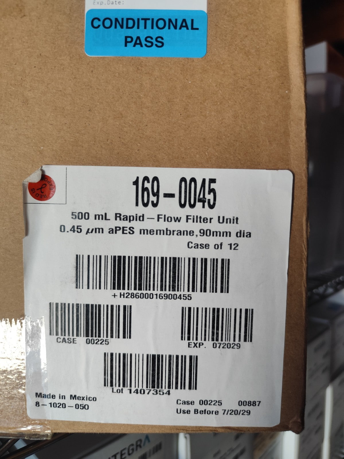 Thermo Scientific 169-0045 0.45um 500mL Sterile Filter Case 12 Year 2029