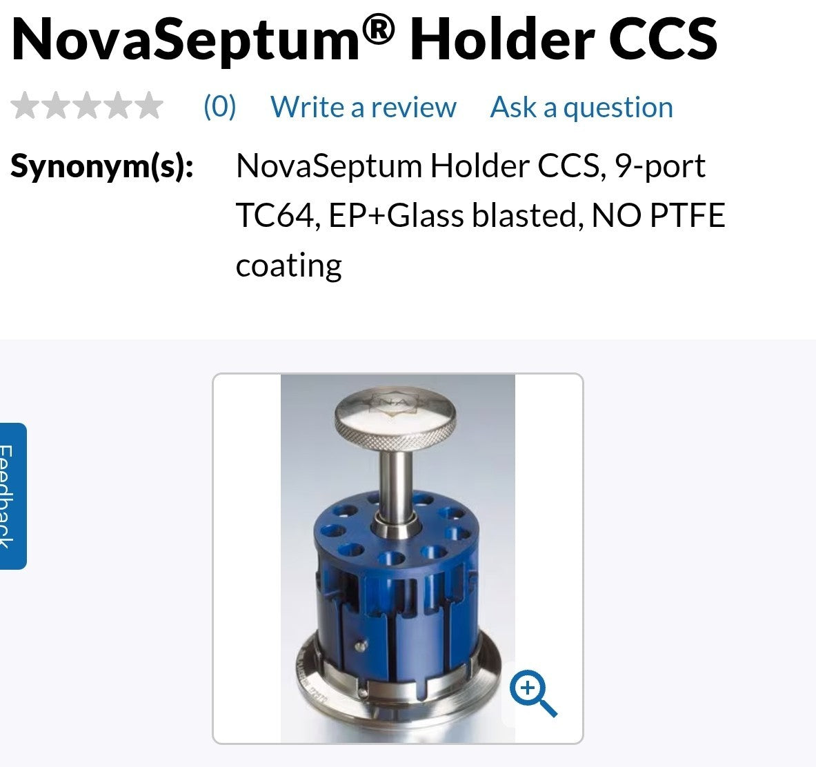 Millipore NovaSeptum Holder CCS AT92/6-3D0 9 Ports TC64 2mm E