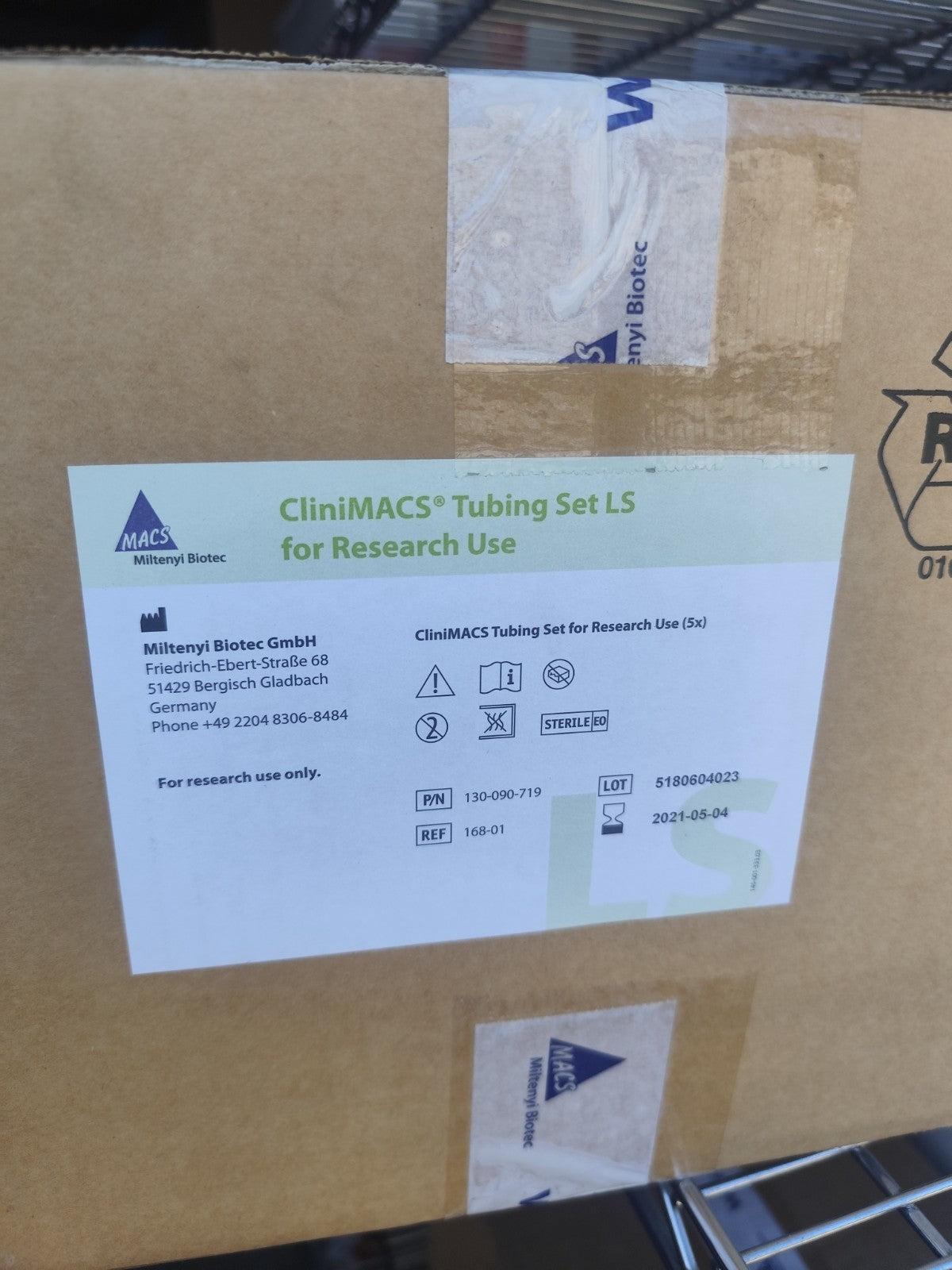 130-090-719 CliniMACS Tubing Set LS for Research by Miltenyi Biotec Case 5x