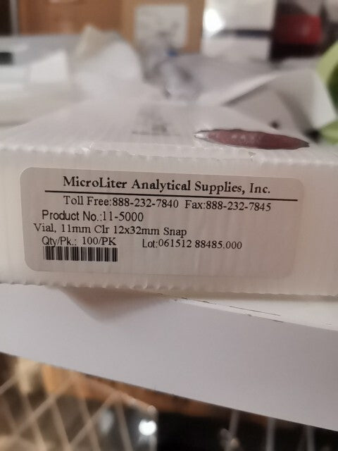 microliter analytical supplies 11-5000 Vial 11mm 12x32mm Snap 100 Count 