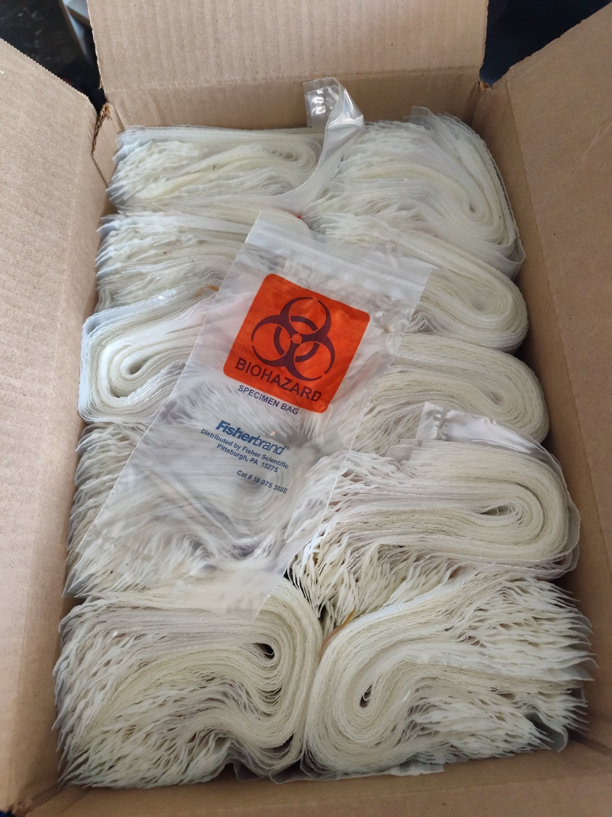 Fisherbrand 5x9 Inch Biohazard Specimen Bag Case 950