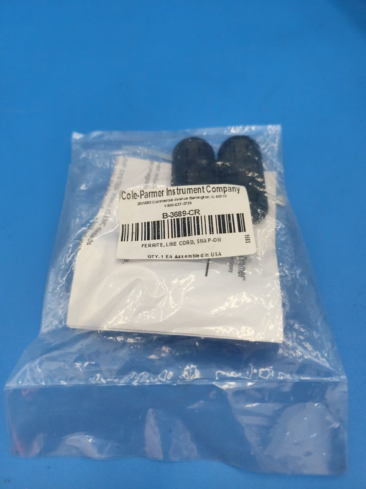 B-3689-CR Cole-parmer Ferrite Snap On Line Cord EMI Suppression