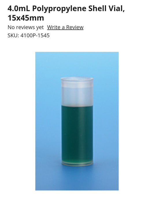 4ml pp shell vial Case Of 1000 4100P-1545