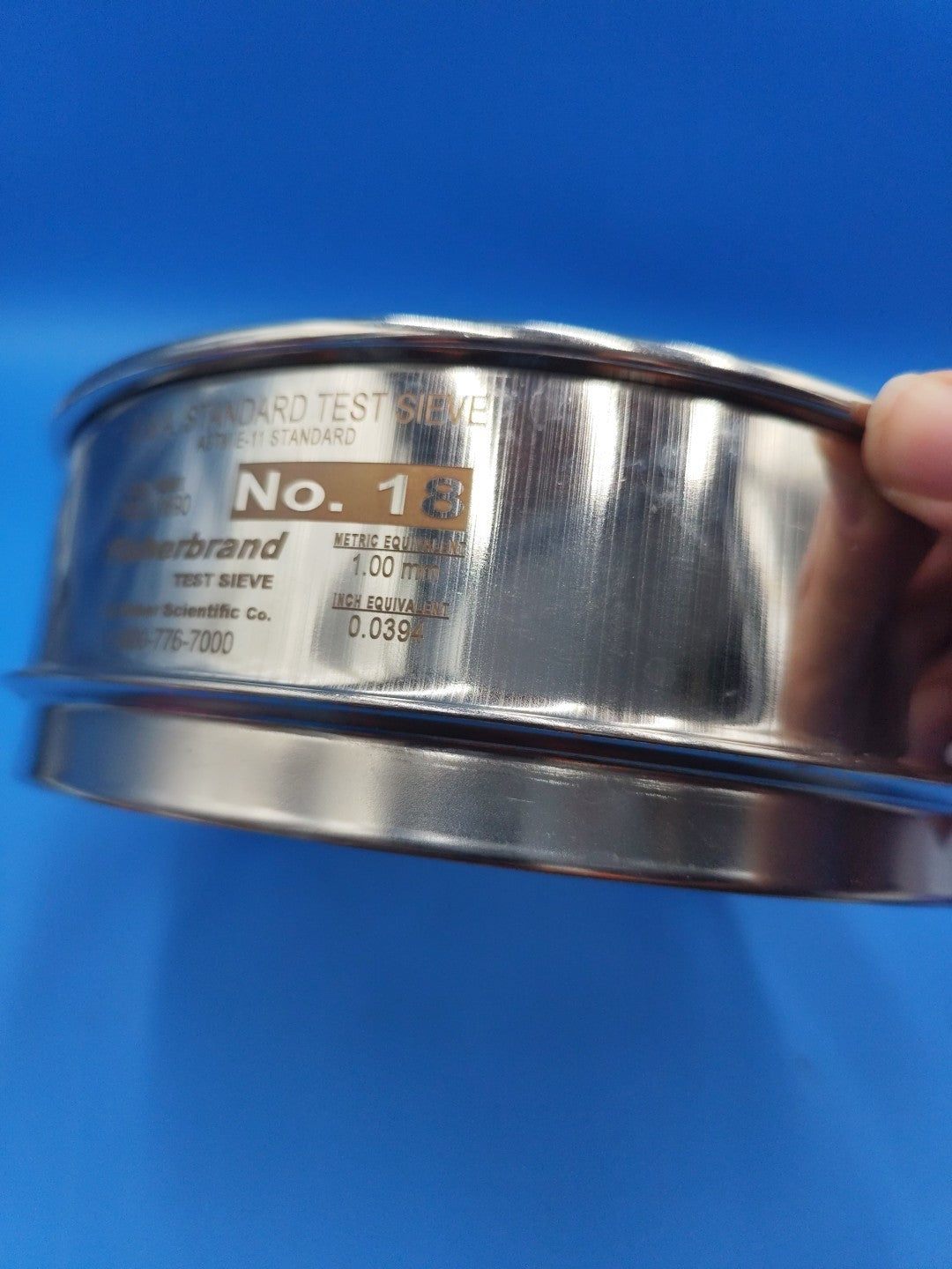 USA Standard Test Sieve No. 18 size Fishrbrand  Clean