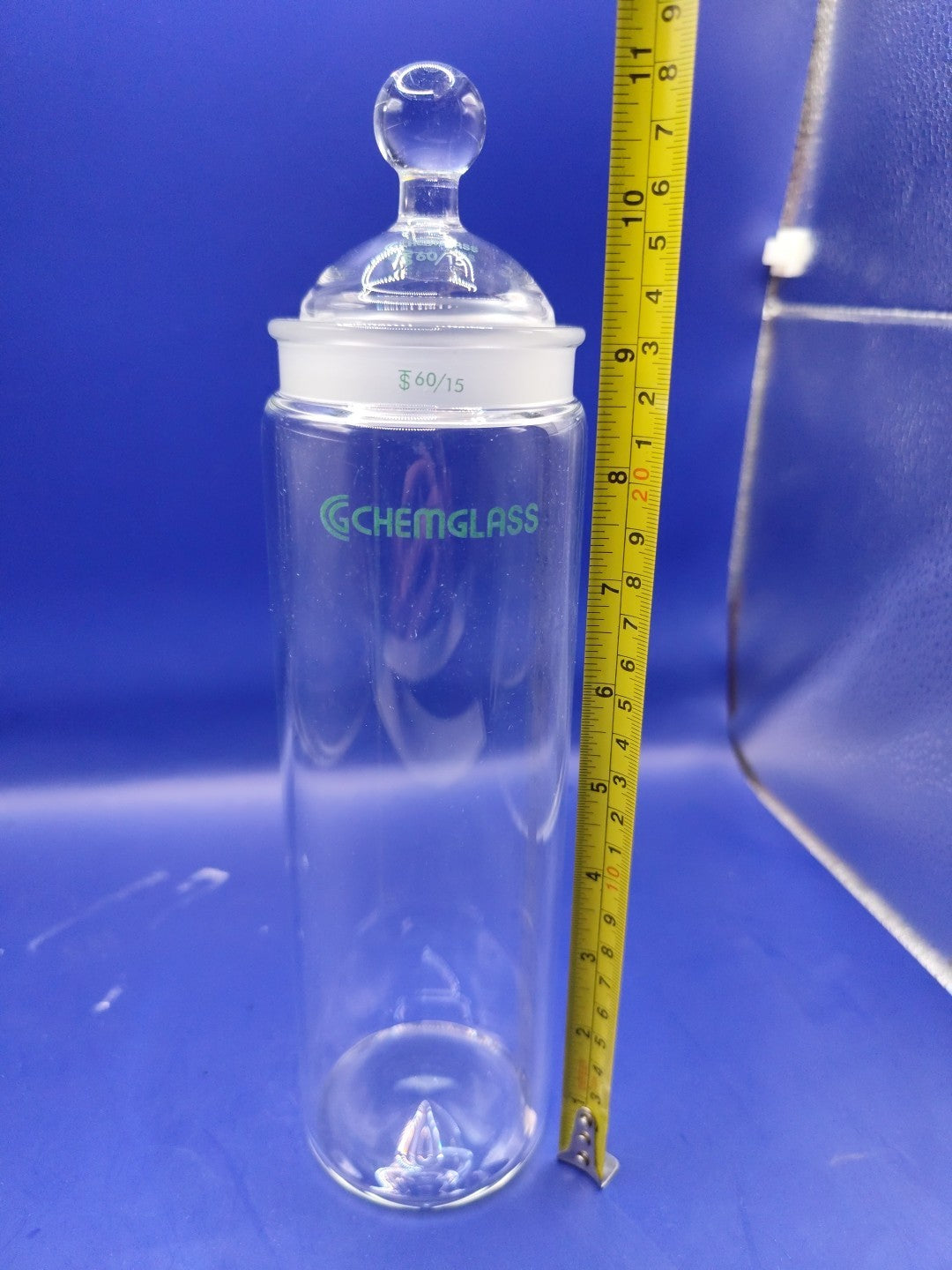Chemglass 60/15 Glass TLC Developing Cylindrial Chamber Container With Lid