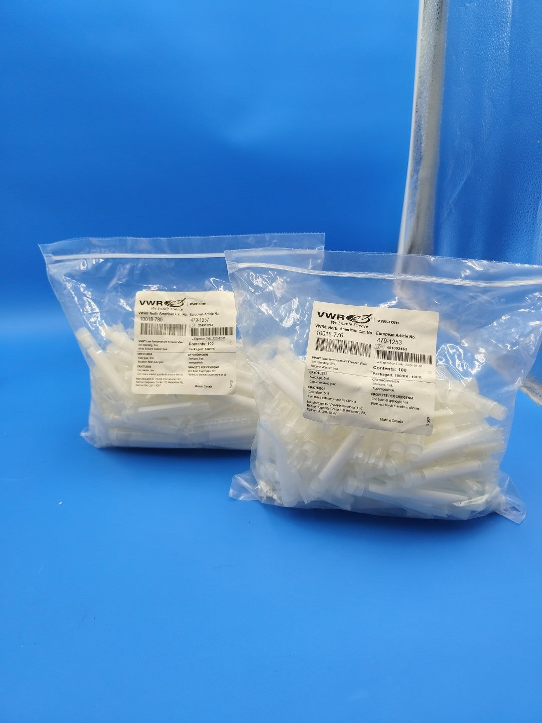 VWR Low Temperature Freezer Vial  Self-Standing 5mL Silicone Washer Seal Vials