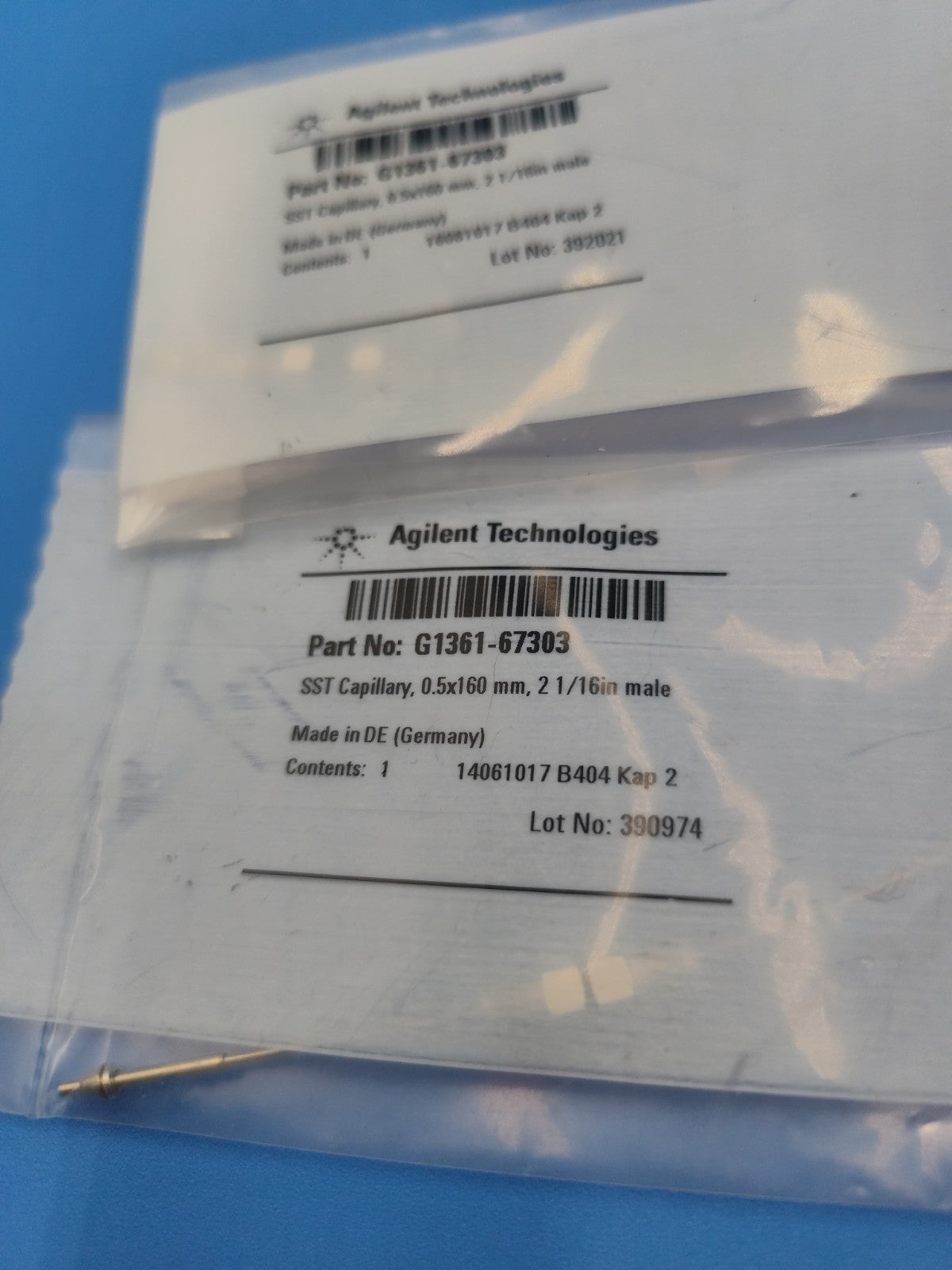 g1361-67303 Agilent Technologies stainless steel capillary union 0.5x160 mm