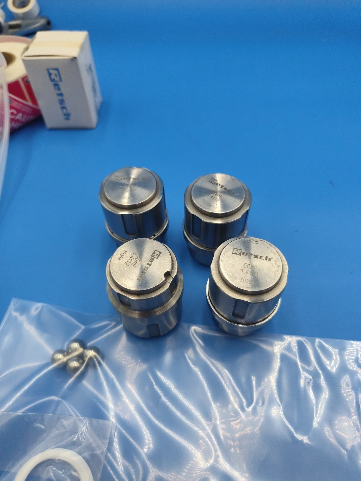 Retsch 50ml 70354 grinding jar 1.4112 With Seal And Grinding Balls