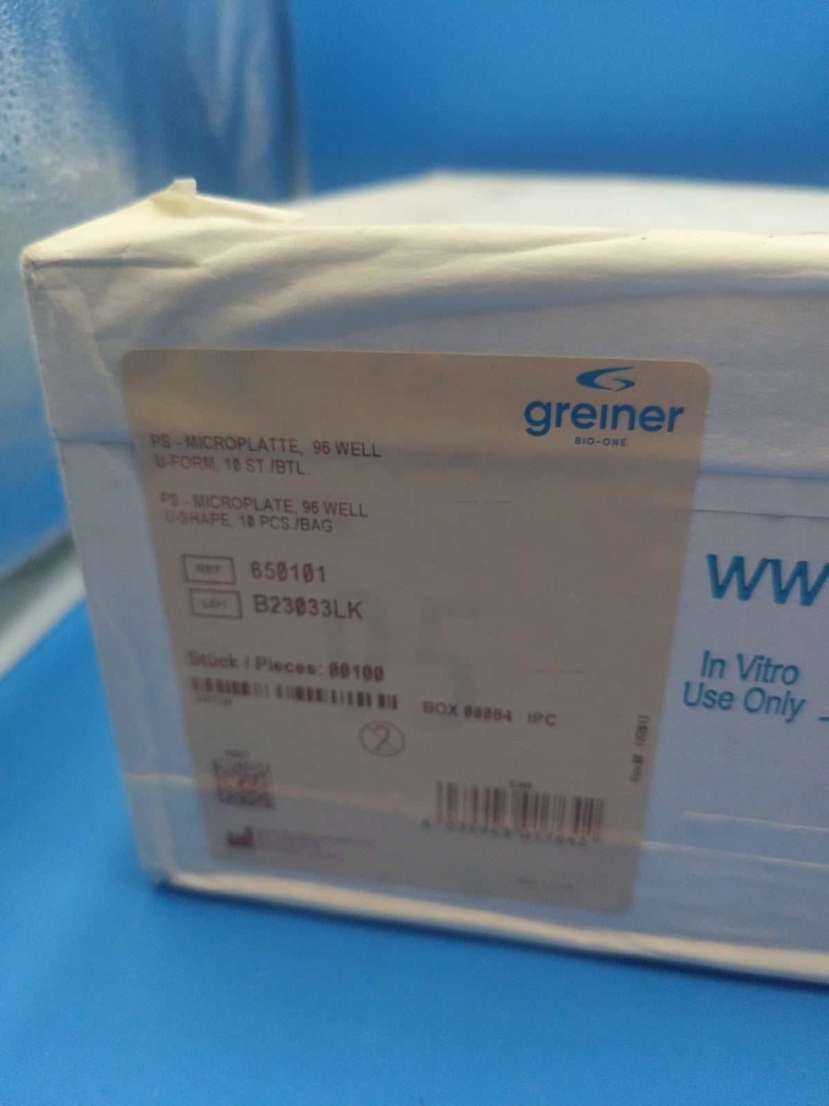 Greiner Bio-One 650101 MICROPLATE 96 WELL PS U-BOTTOM Case 100