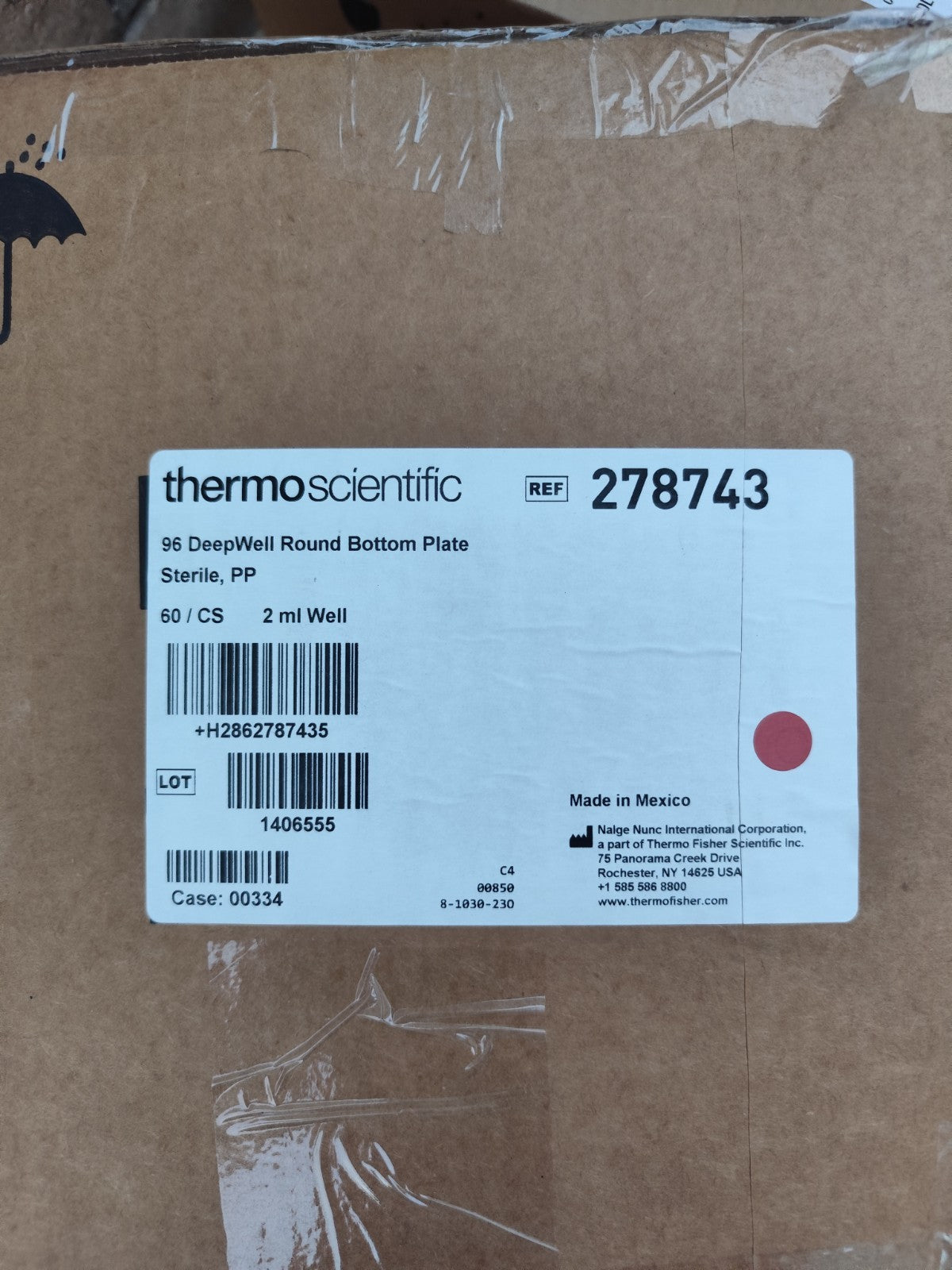 Thermo Scientific U96 PP 2ML Sterile Deepwell Natural Plates 278743 cs60 2024