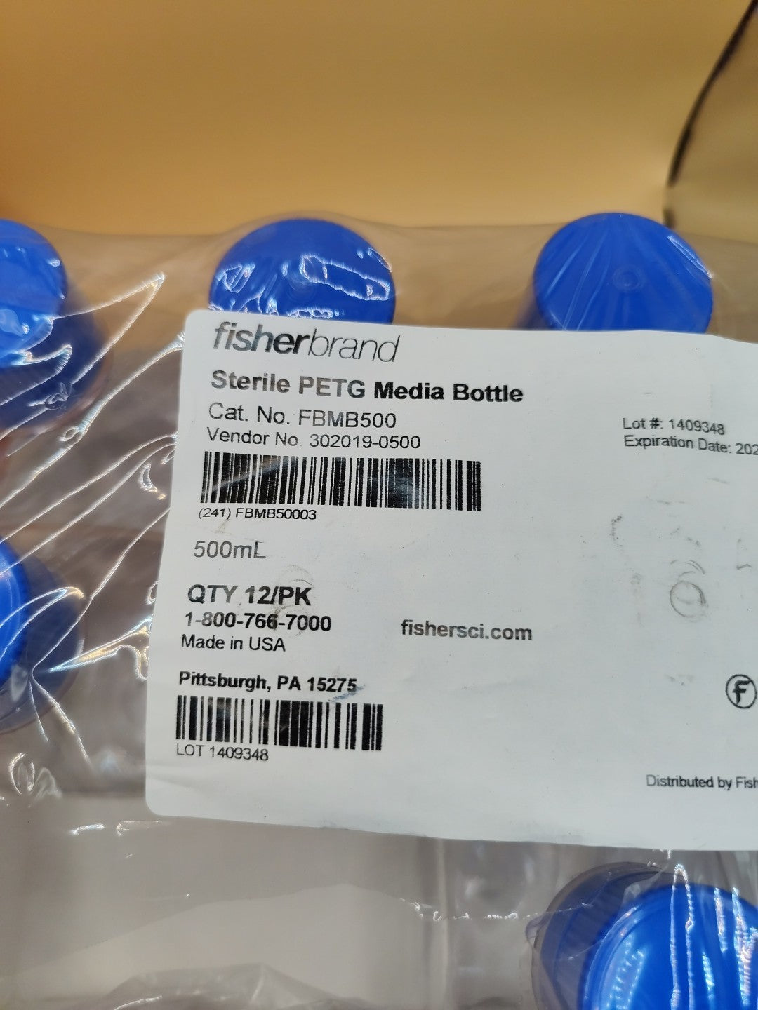 Fisherbrand 500 ml PETG Media Bottle Open Pack Of 10