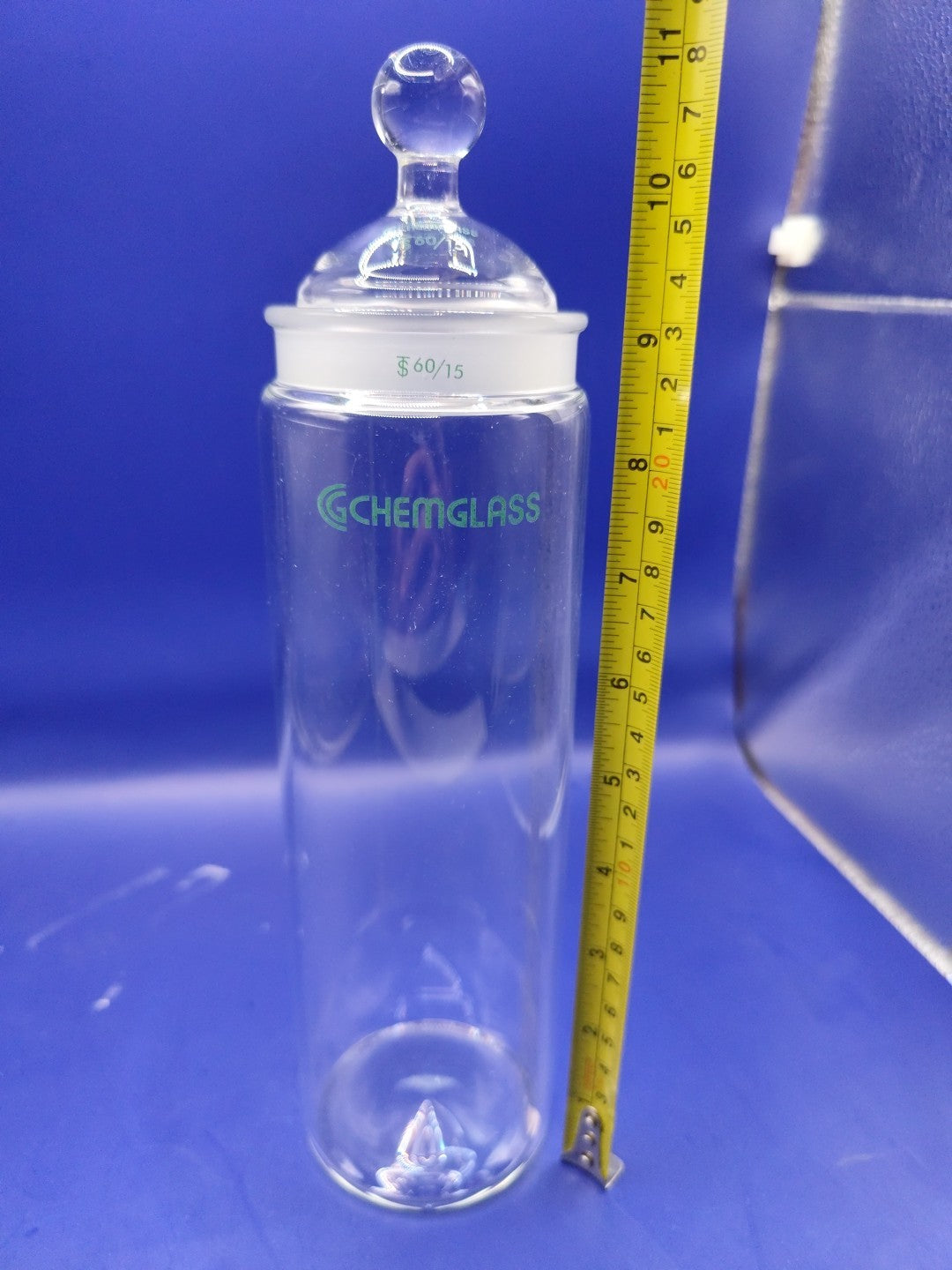 Chemglass 60/15 Glass TLC Developing Cylindrial Chamber Container With Lid