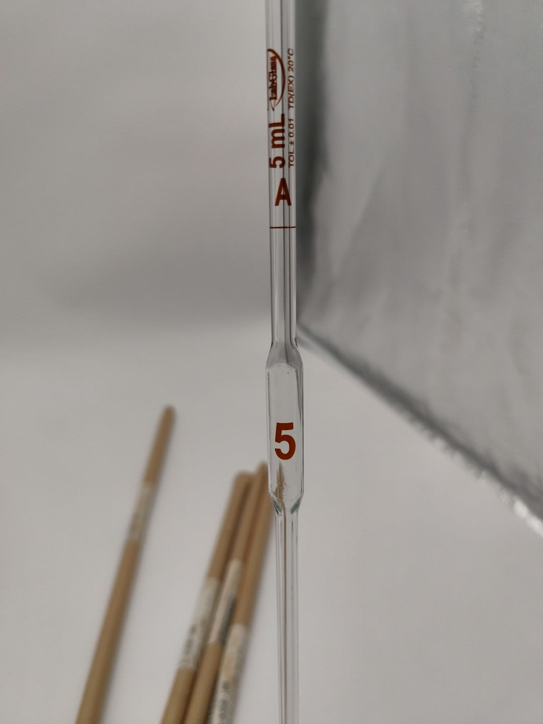 set of 4 glass pipette 5 ml LG-9350-108 Clear  Class A