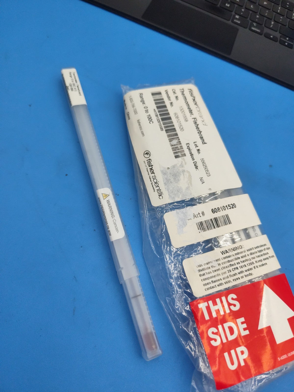 Fisherbrand Dry Block/Incubator Thermometer 0-100 C  35mm Immersion Length PFA