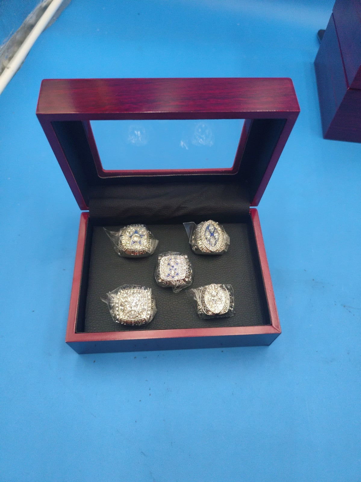 NFL Dallas Cowboys Champ Rings Super Bowl Repli Set: 71, 77, 92, 93, 95 Silver 