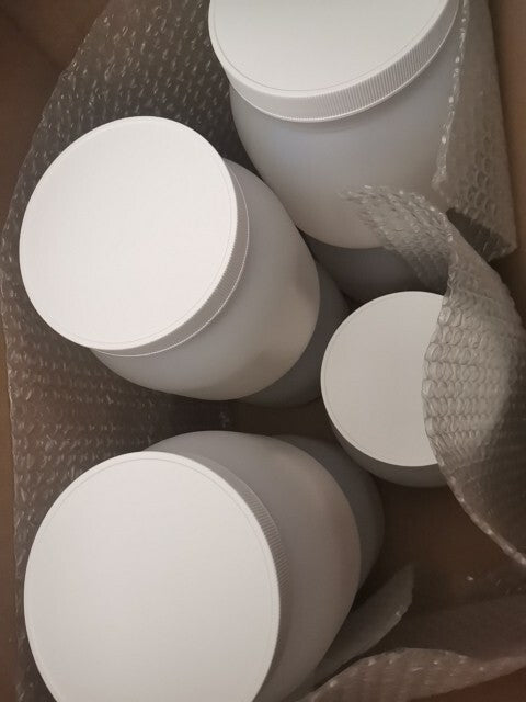 Lot Of 7 Wide Mouth Screw Lid Plastic Storage Jars