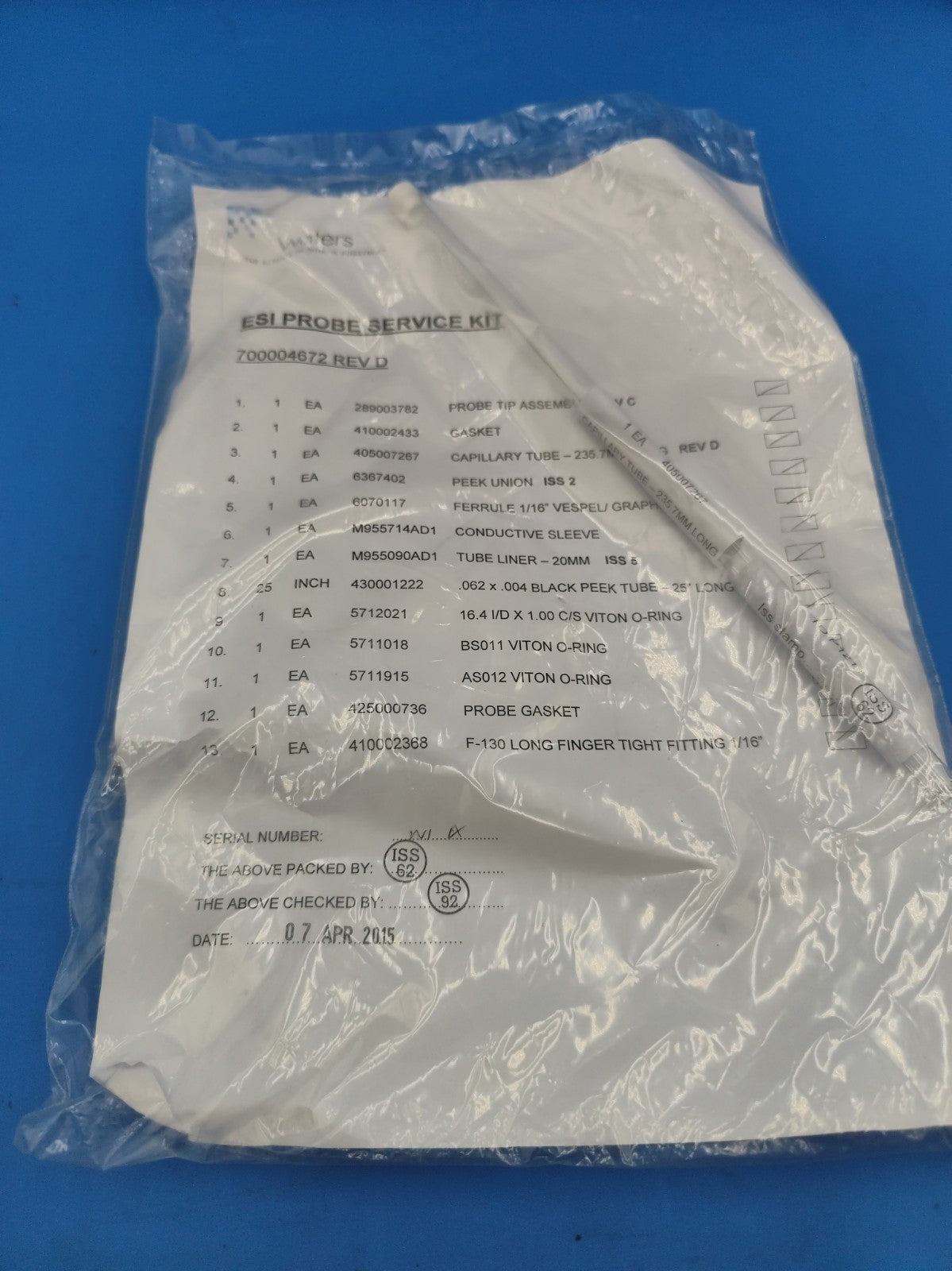 Waters 700004672 ESI PROBE SERVICE KIT - New Sealed