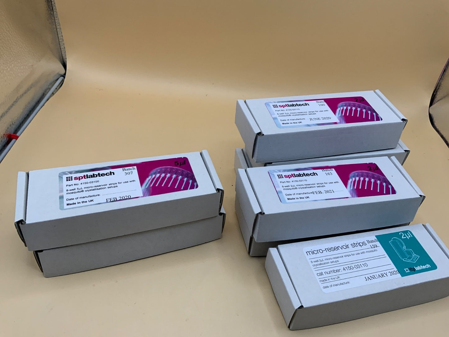SptLabTech 8-position 2uL micro-reservoir strips for 9mm pitch 50pack