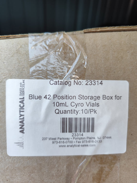 Blue 42-Position Storage Box for 10mL Cryo Vials 10/Pk 23314