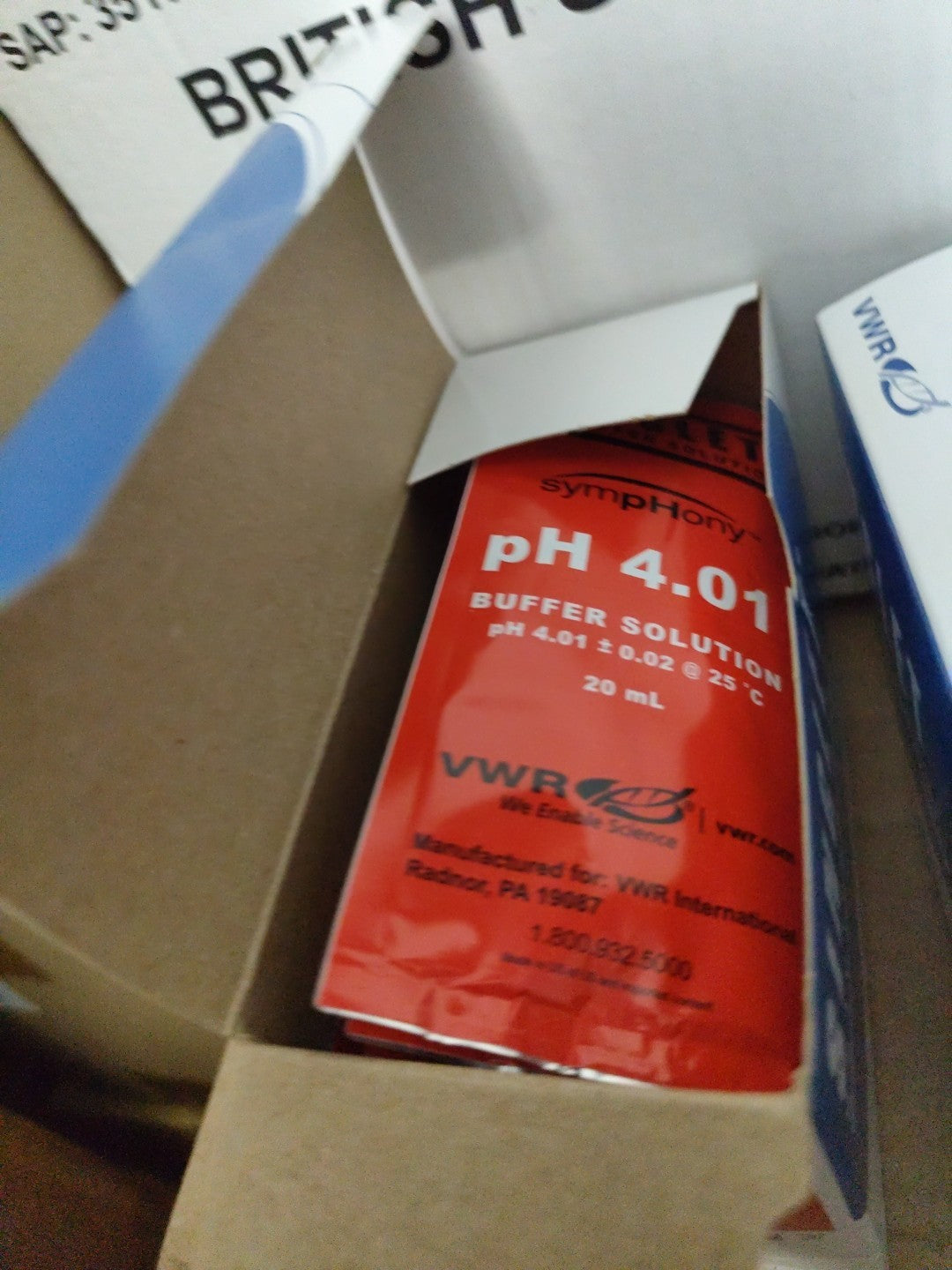 Vwr pH Buffer Solution For Calibration 4.01 7.00 10.01 Total 3 Pack Of 20 Each