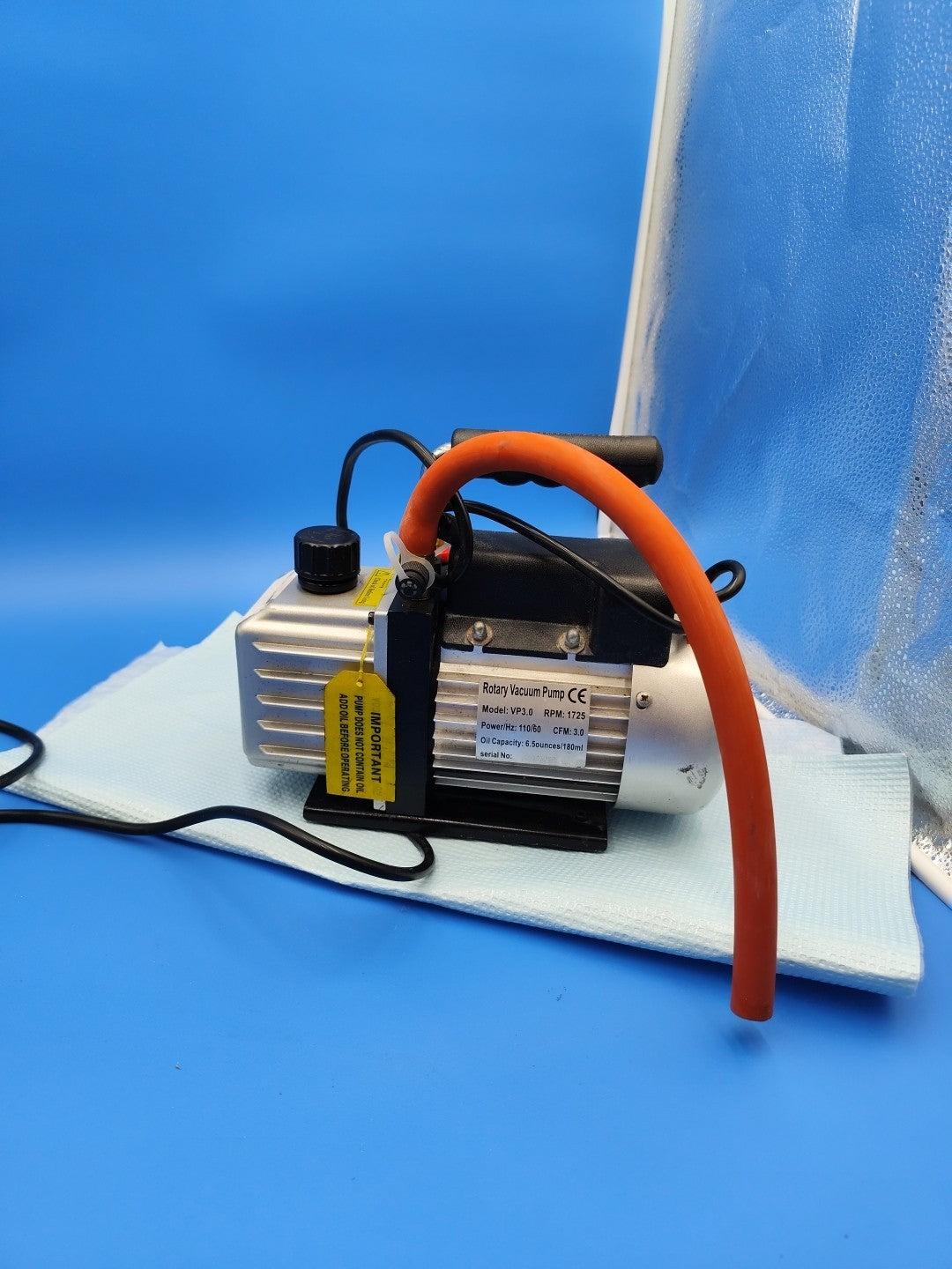 rotary  vacuum pump vp3.0 6.5oz Oil 1725rpm Working 110v 60hz CFM3.0