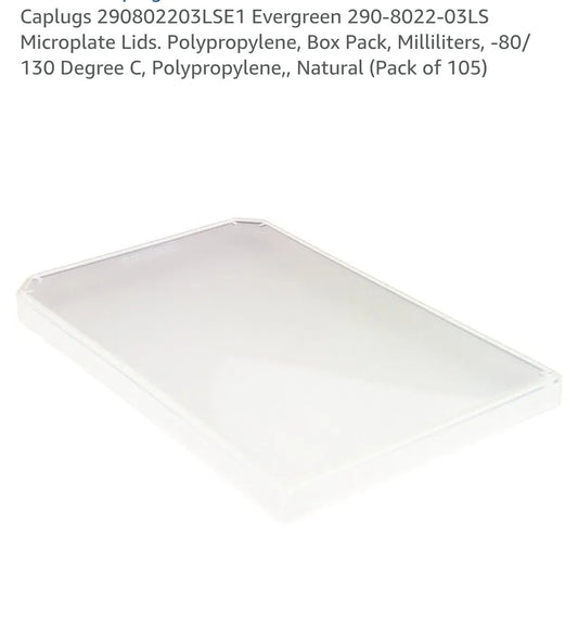 Caplugs 290802203LS Evergreen 290-8022-03LS Microplate Lids New Case Of 105 