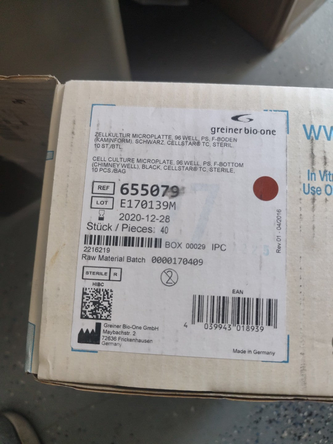 Greiner Bioone 655079 Microplate 96 Well F Bottom Black Cellstar Open Case 30