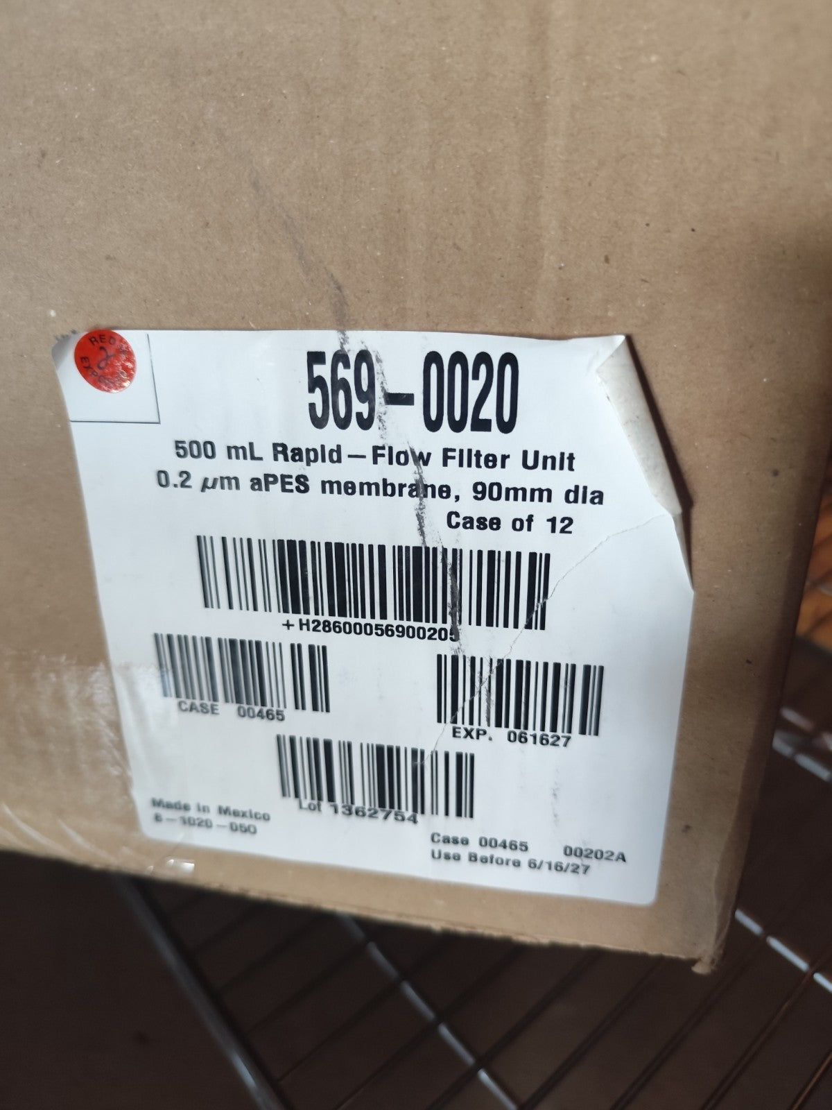569-0020 500 mL Rapid -Flow Filter Unit 0.2 µm aPES 90mm Open Case 10 Filters