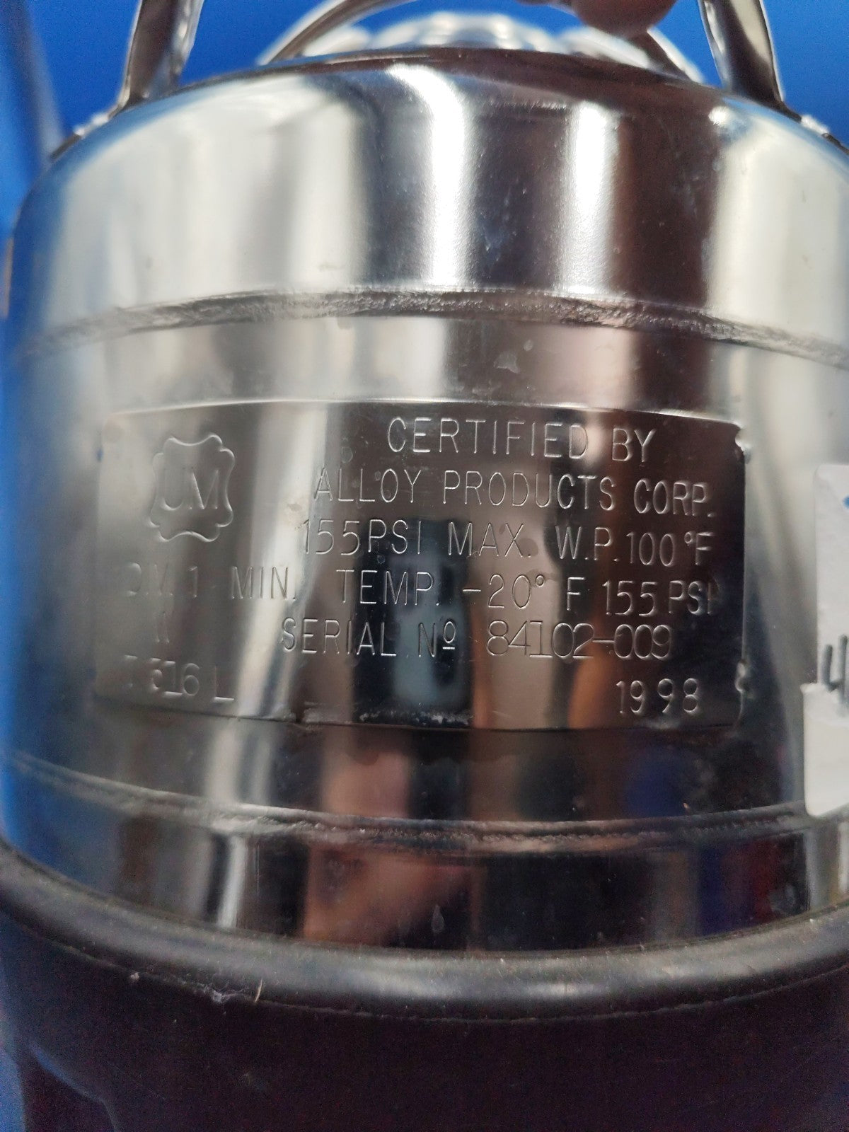 155 Psi Pressurized Vessel  T316L