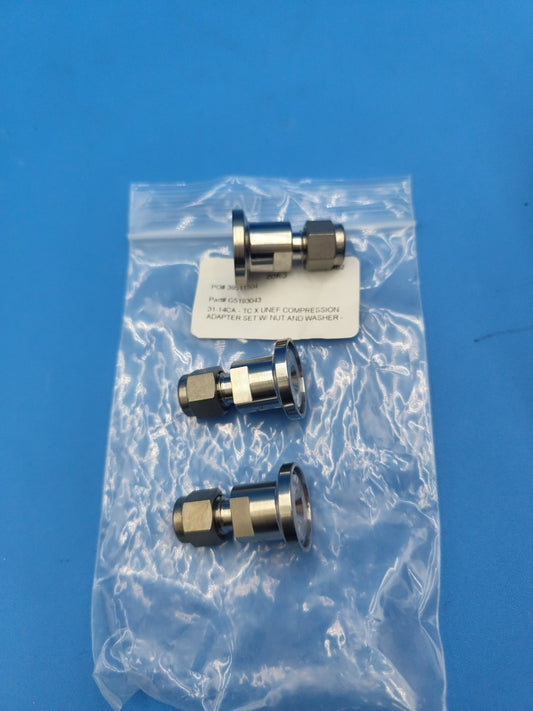 3 Sets G5193043 TC UNEF Compression Adapter Set W Nut And Washer