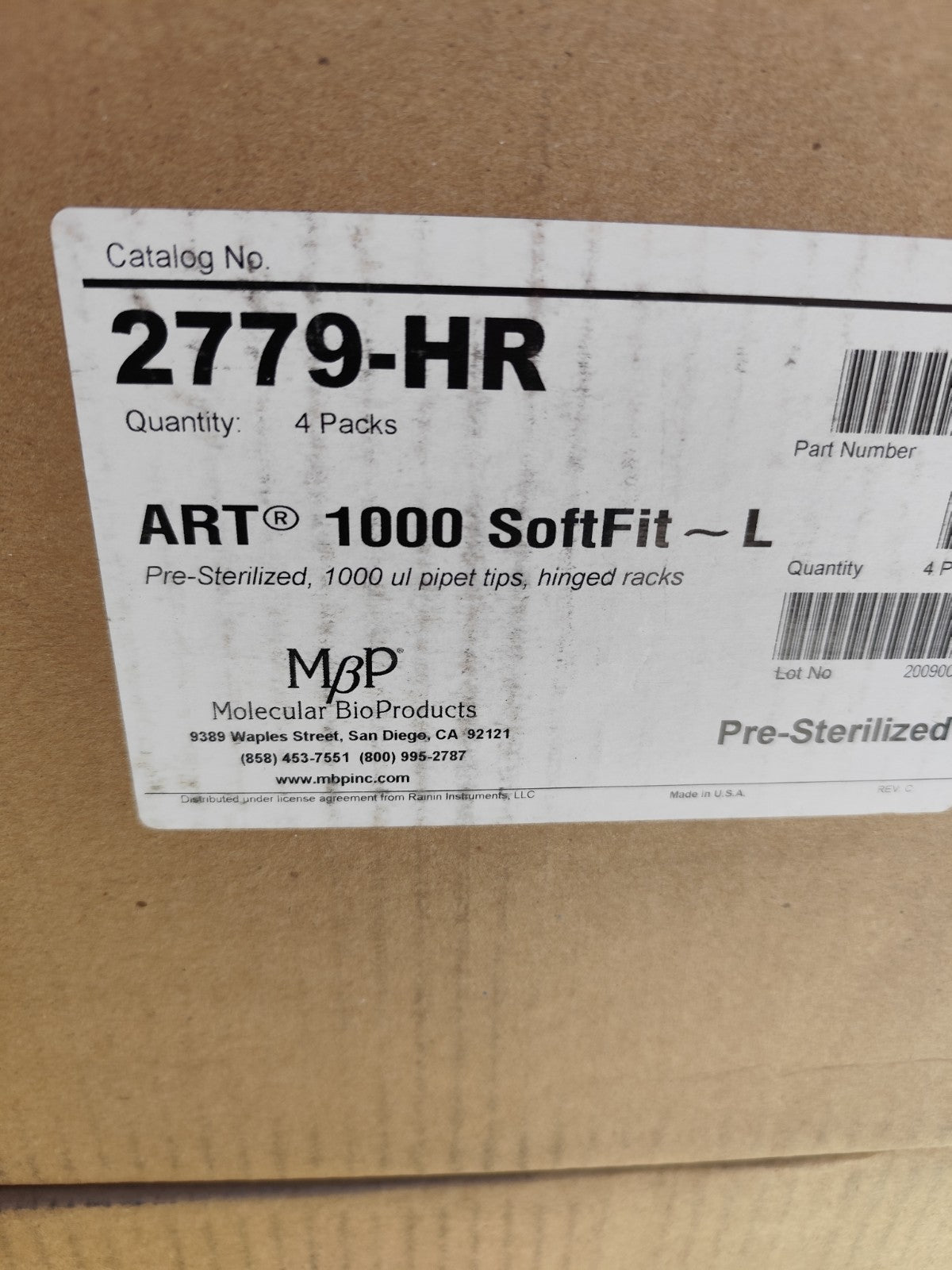 Thermo 2779-HR LTS Tips 1000 ul cs 3072 Tip 4 boxes Sterile Filtered Racked NEW