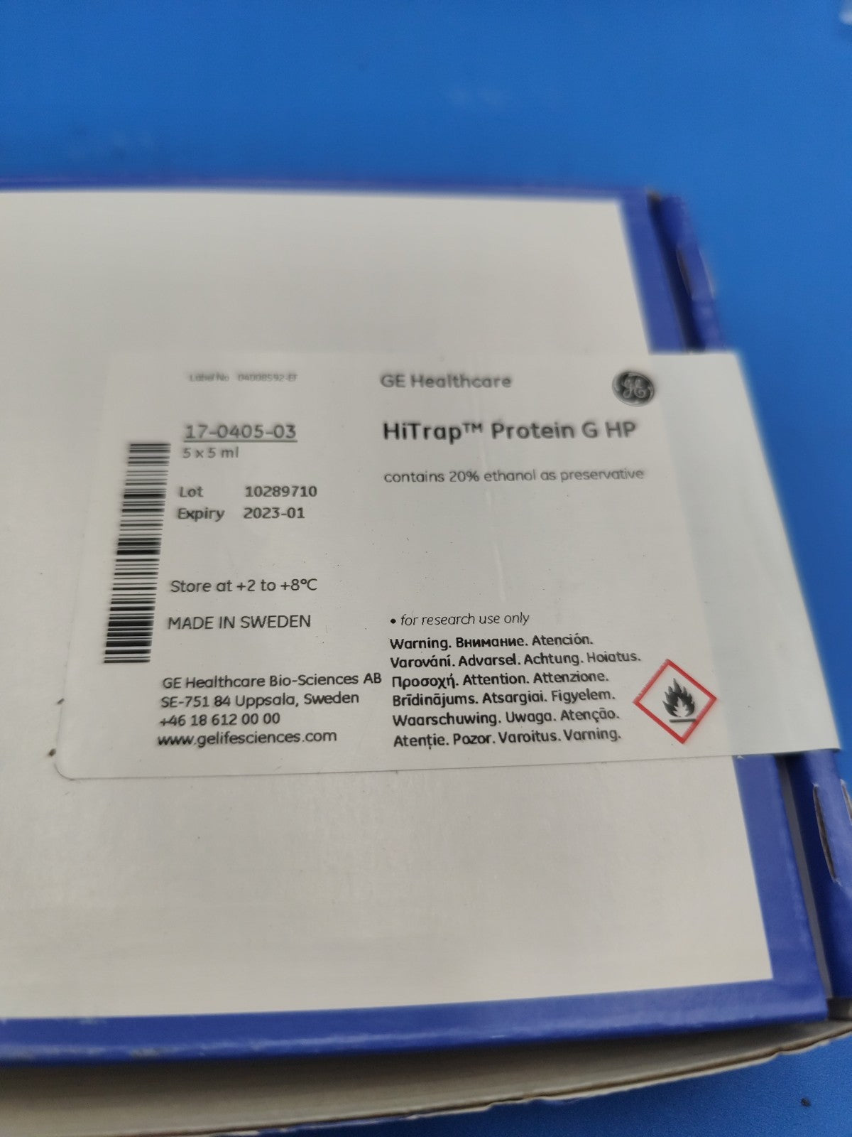 GE Healthcare Protein G HP Column 5X5ml Room Temperature 