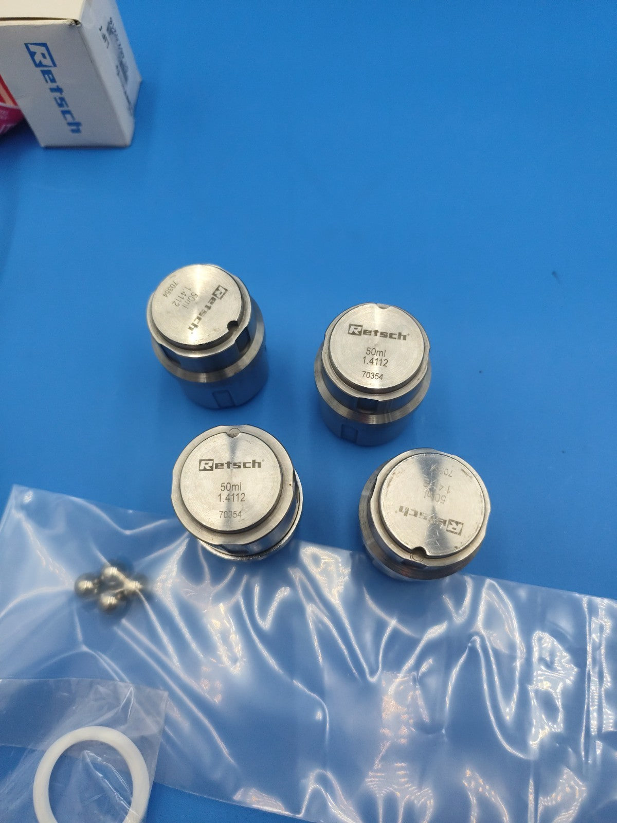 Retsch 50ml 70354 grinding jar 1.4112 With Seal And Grinding Balls
