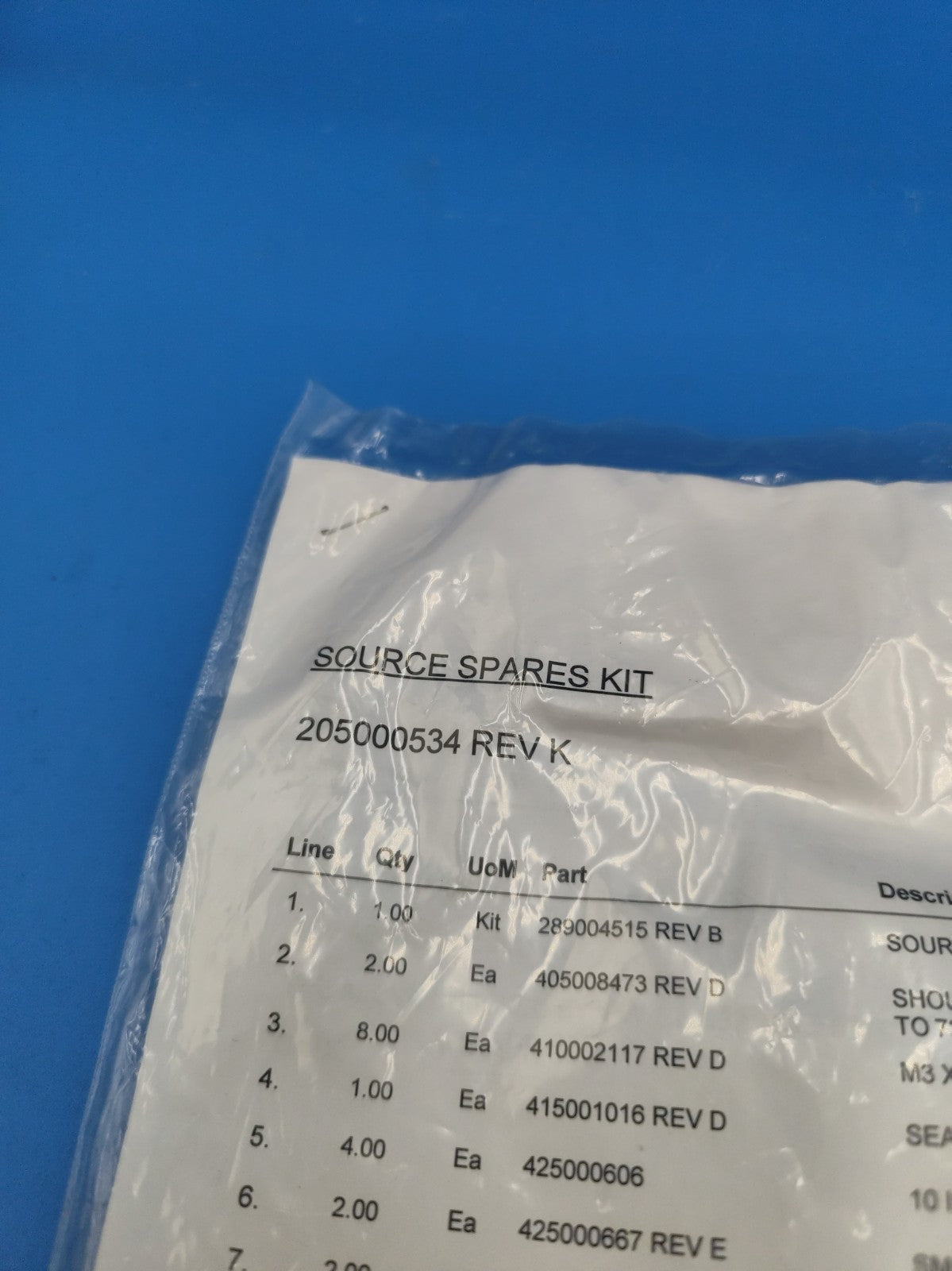 Waters Source Spares Kit 205000534 - NEW SEALED