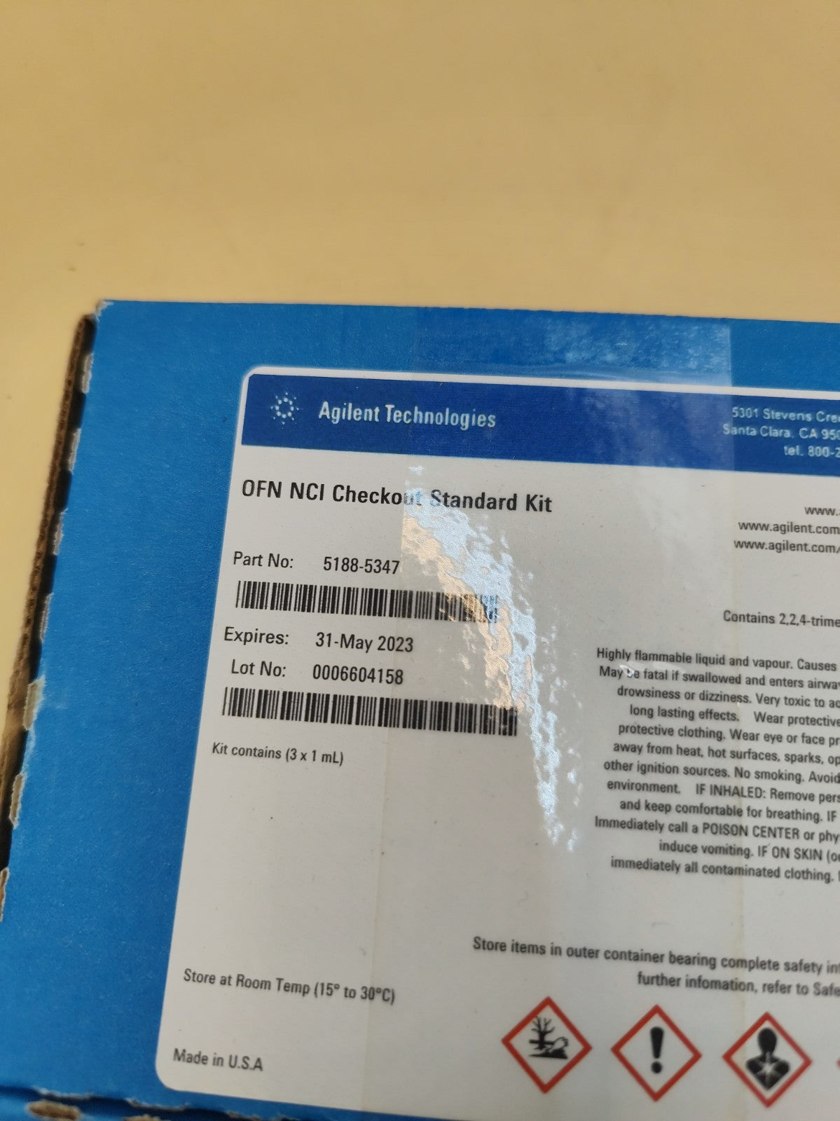 Agilent OFN NCI Checkout Standard Kit P/N 5188-5347