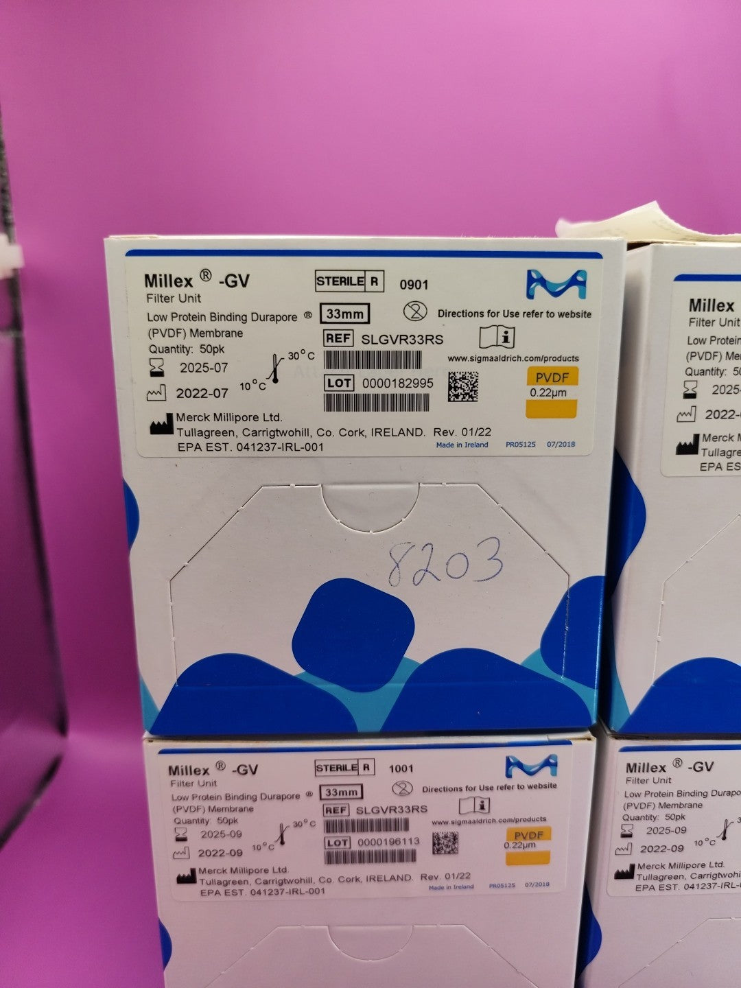 Millex GV Filter Unit 33mm 0.22 PVDF New Box Of 50