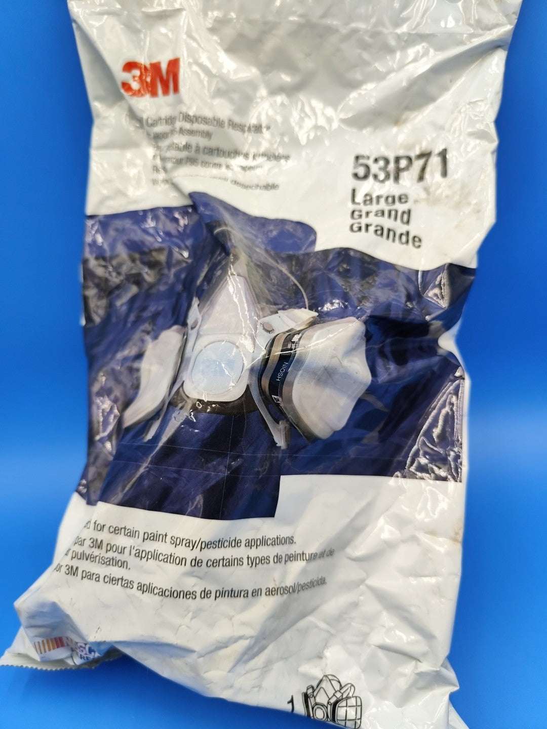 53p71 Disposable Half Face Respirator 3M Large 