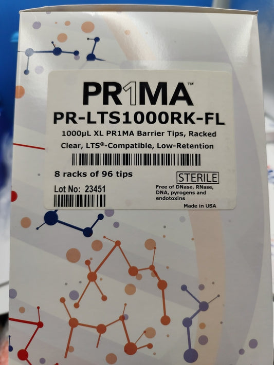 8 Racks pr1ma 1000ul racked Filter LTS Sterile Tip PR-LTS1000RK-FL Tips Rainin