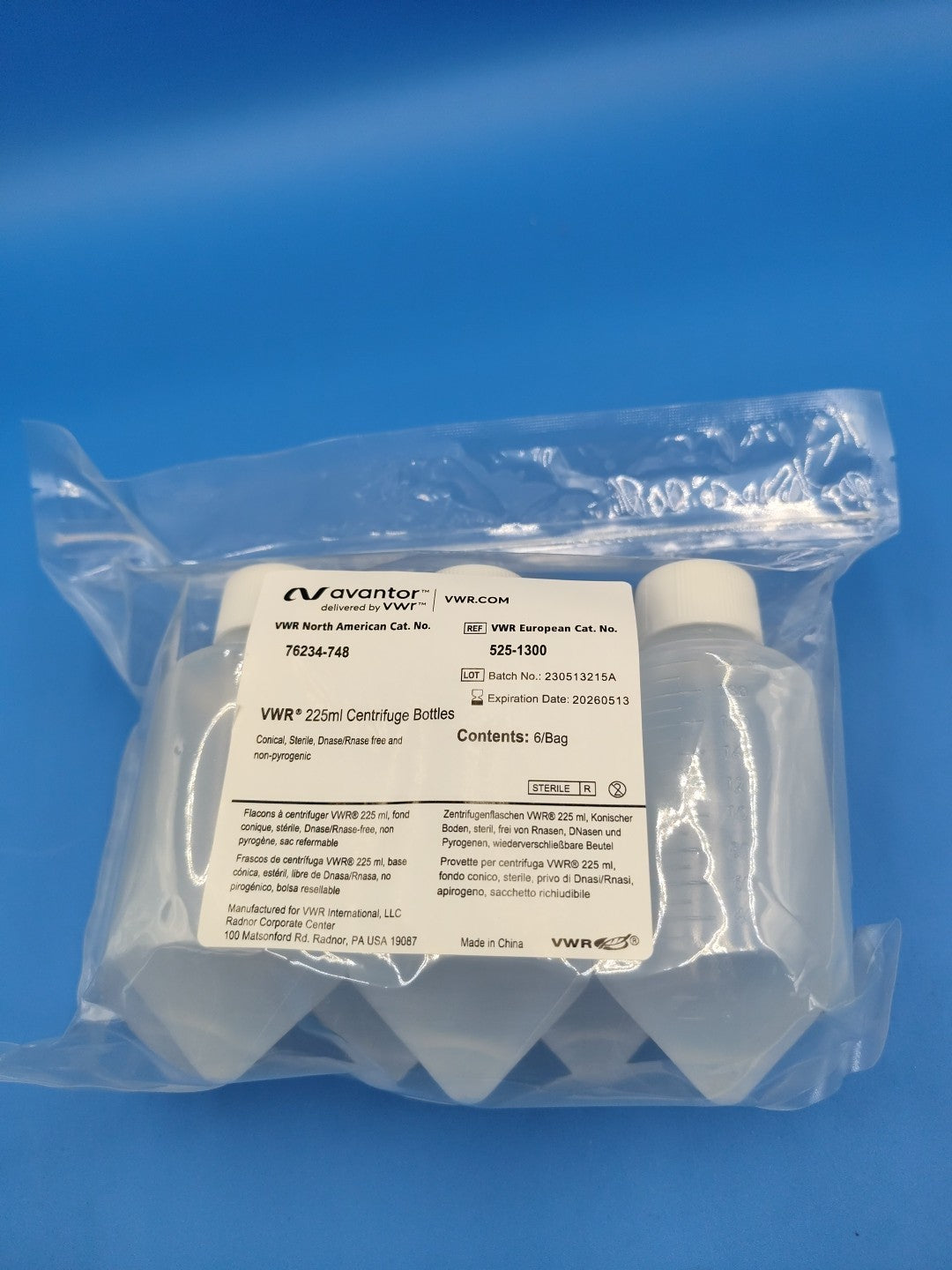 VWR 76234-748 225ml Centrifuge Bottle pk6